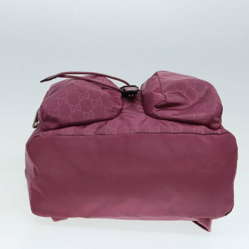 GUCCI GG Canvas Backpack Nylon Purple Silver 406361 Auth 86158 - Picture 5 of 16